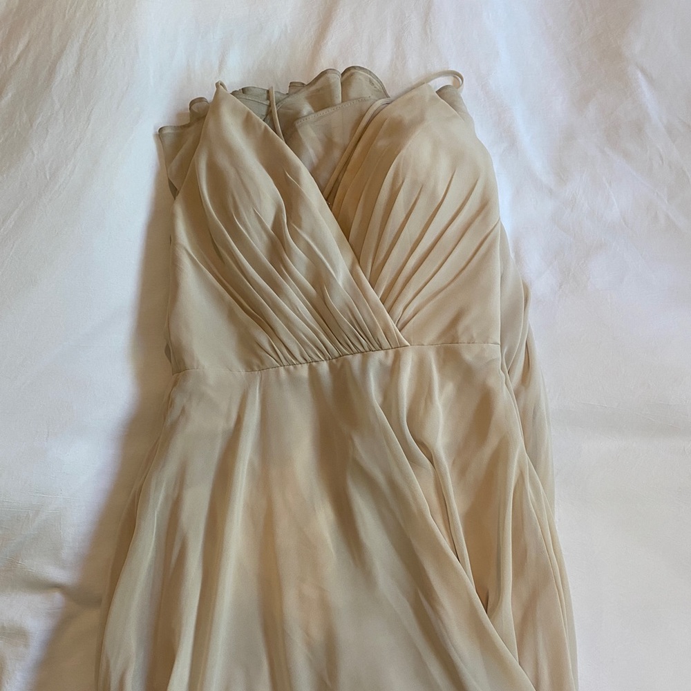 David’s Bridal Champagne Bridesmaids Dress